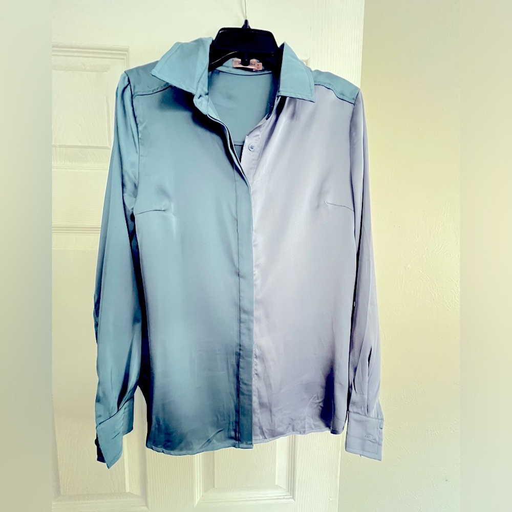 Two tones silk blouse